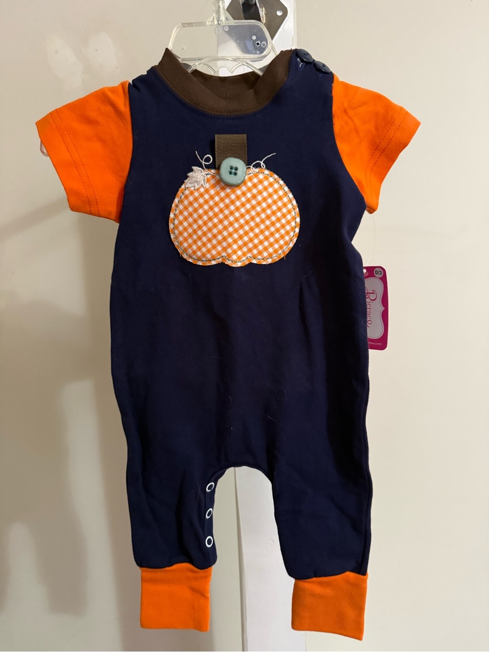 NWT Ricrac & Ruffles Pumpkin Romper - Picture 6 of 13
